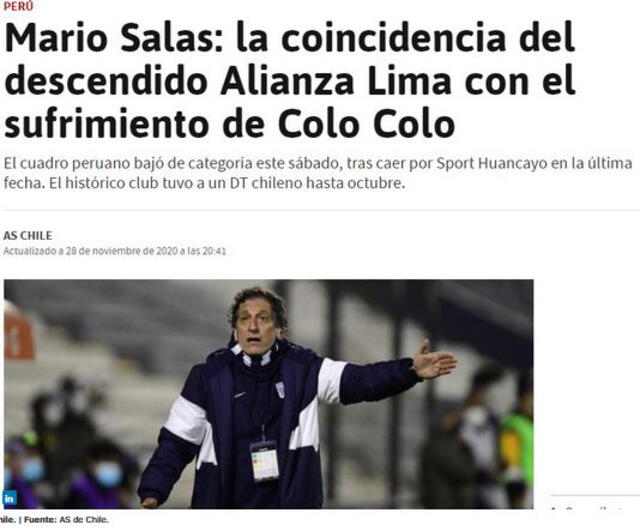 Prensa chilena señala a Mario Salas
