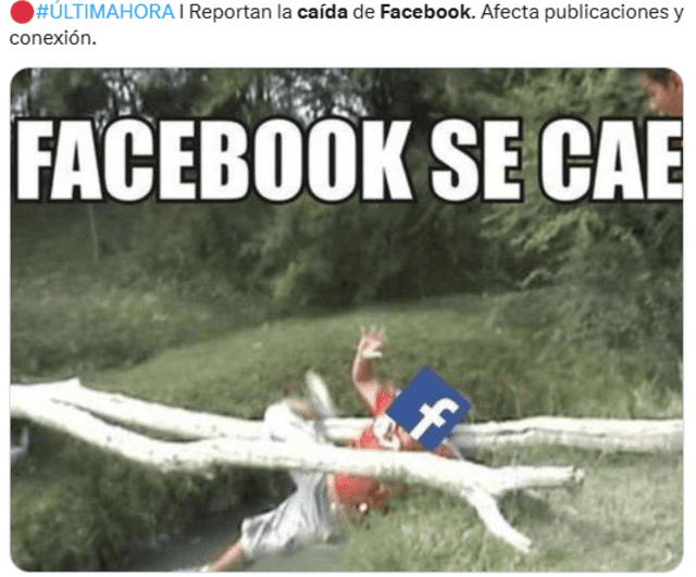  Muchos usuarios tomaron con humor la caída de Facebook. Foto: Captura   