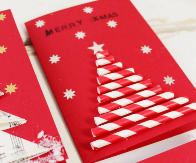 Postal de Navidad con sorbetes. Foto: Pinterest Postal de Navidad con sorbetes. Foto: Pinterest