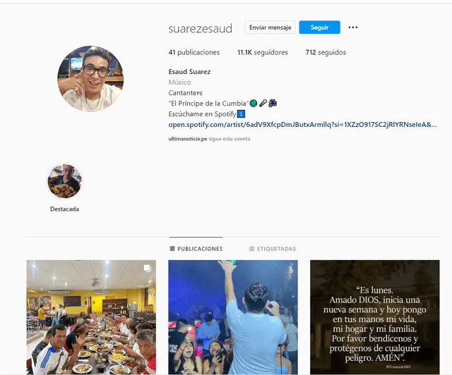 Esaud Suárez en Instagram