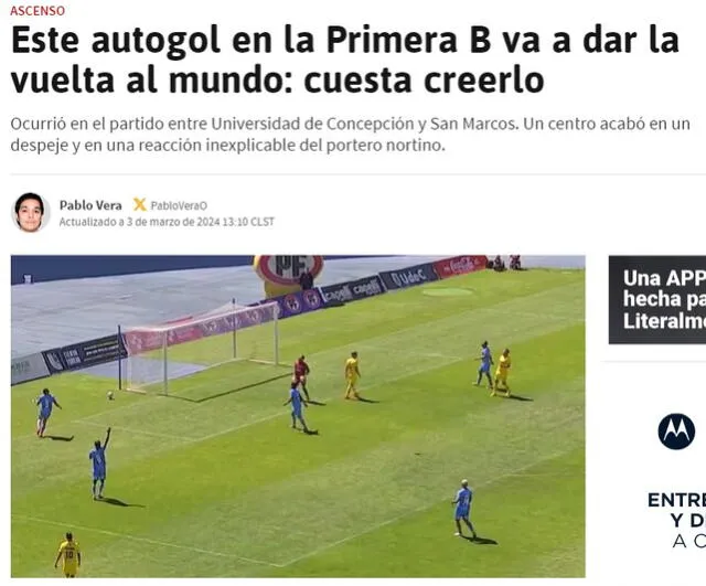 La sección para el fútbol chileno del diario español tituló de esta forma la noticia. Foto: captura de As Chile   