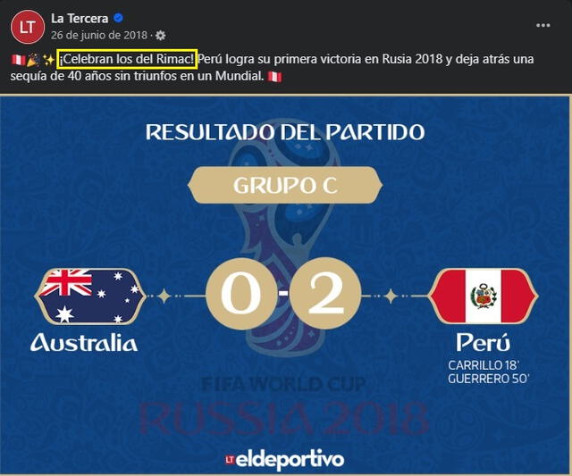  En la prensa chilena, la selección peruana suele ser referida como "los del Rímac". Foto: captura de La Tercera   