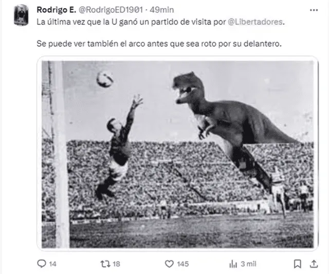  Divertido meme de la derrota de Universitario de Deportes en la Copa Libertadores 2024. Foto: Twitter   