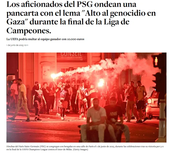 <em> Entrada de la nota del medio The Jewish Chronicle. Foto: captura de pantalla</em>   