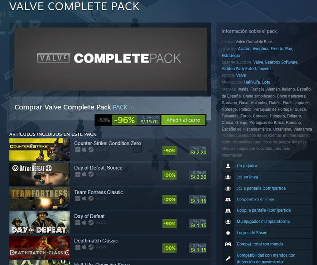 Valve Complete pack. Foto: Steam