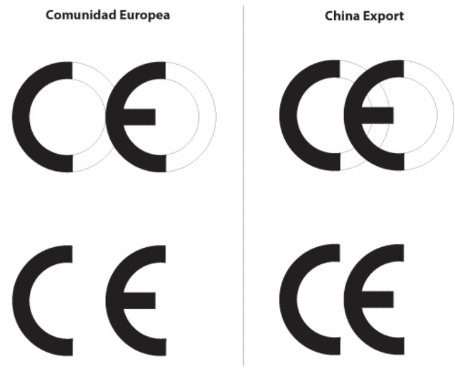 Diferencias entre los logos CE. Foto: Kimua Group