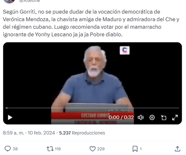  Desinformación sobre Gustavo Gorriti. Foto: captura en X.   