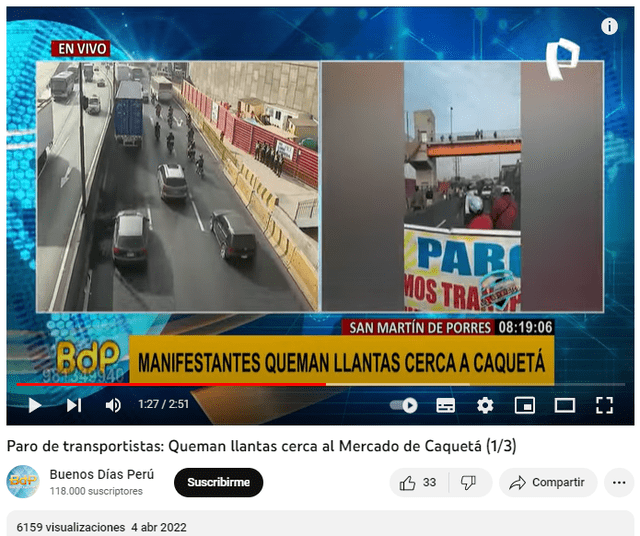 Reporte de abril de 2022. Foto: captura en Youtube / Buenos Días Perú.