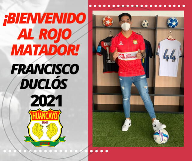 Francisco Duclós jugará en Sport Huancayo. Foto: Sport Huancayo
