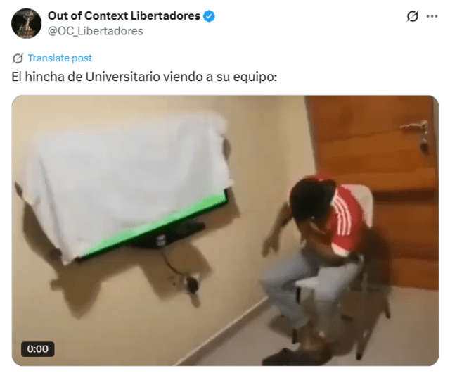  Usuarios compartieron memes por la derrota de Universitario ante Palmeiras. Foto: X.     