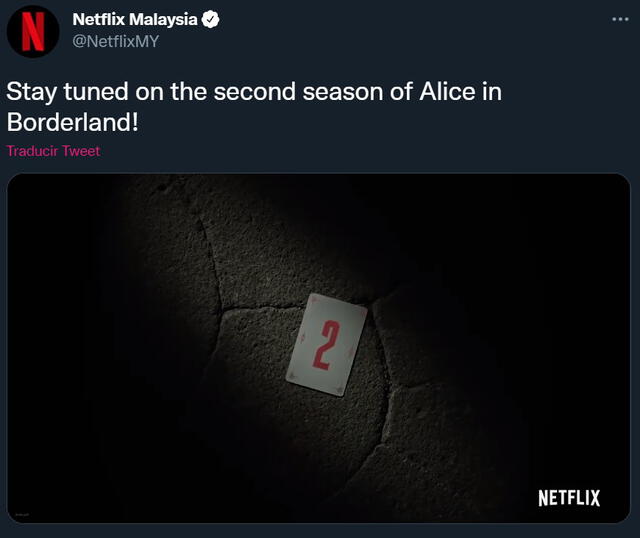 Netflix confirmó que Alice in borderland tendrá temporada 2. Foto: Twitter.
