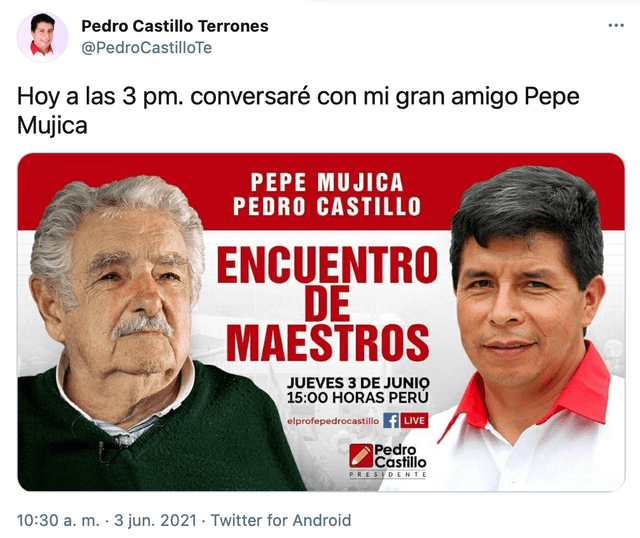 Pedro Castillo y Pepe Mujica
