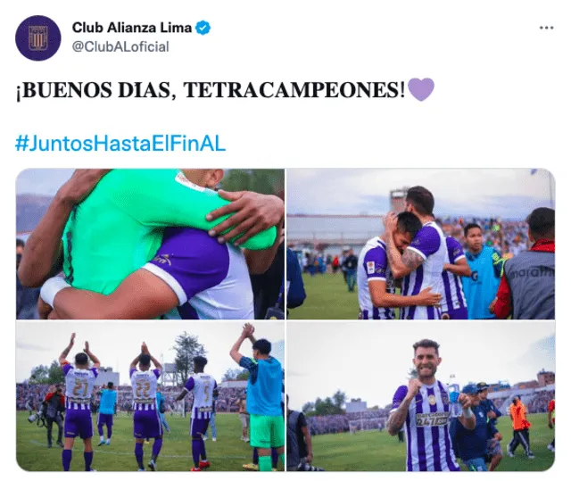 Mensaje de Alianza Lima. Foto: Twitter/Alianza Lima