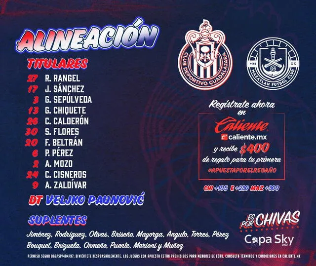 Chivas vs Mazatlán EN VIVO, Copa Sky 2022
