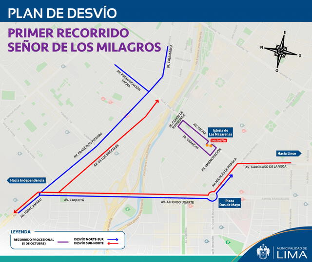 Plan de desvío de la Municipalidad de Lima. (Foto: MML)
