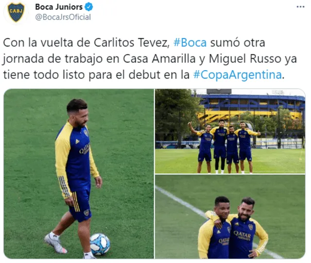 Así informó Boca Juniors sobre el regreso de Carlos Tevez.