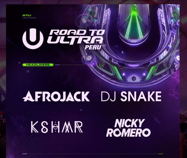 Road to ultra Perú 2022: confirman line up del festival con Afrojack y DJ Snake