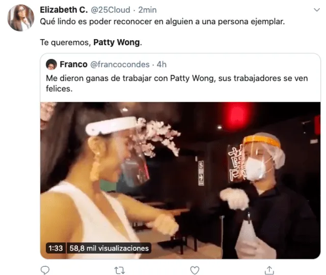 Patty Wong recibe halagos en Twitter