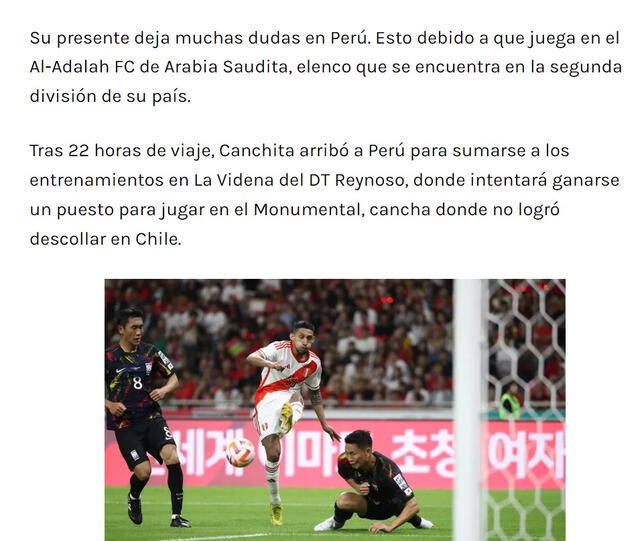 Christofer Gonzales fue convocado para la primera fecha doble de las Eliminatorias Sudamericanas 2026. Foto: captura de Redgol   
