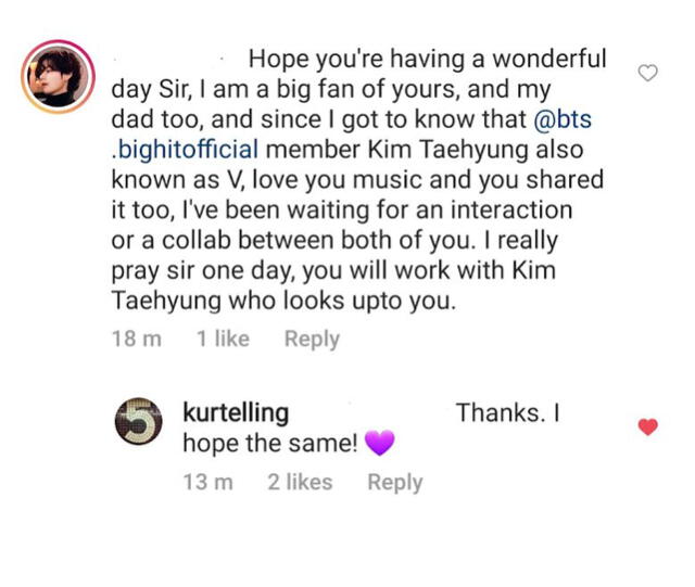 Kurt Elling BTS V Kim Taehyung Army Instagram