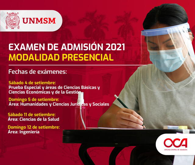 Examen de admisión de la UNMSM se desarrollará en la primera y segunda semana de setiembre. Foto: OCA