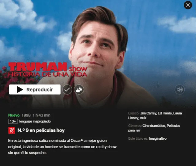  'El show de Truman' en Netflix. Foto: captura Netflix 