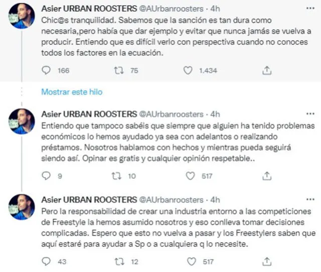 Opiniones de personajes y seguidores del freestyle sobre el caso de Sweet Pain. Foto: captura/Twitter