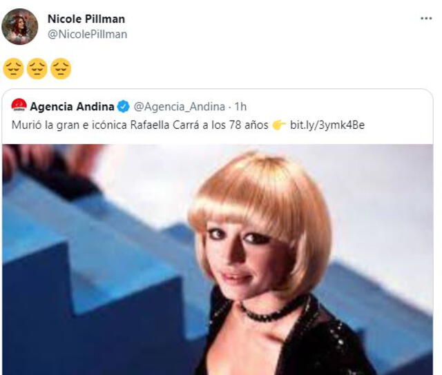 Nicole Pillman lamenta muerte de Raffaella Carrà