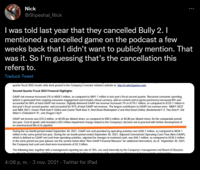 Bully 2 cancelado? Reportes aseguran que Rockstar decidió no