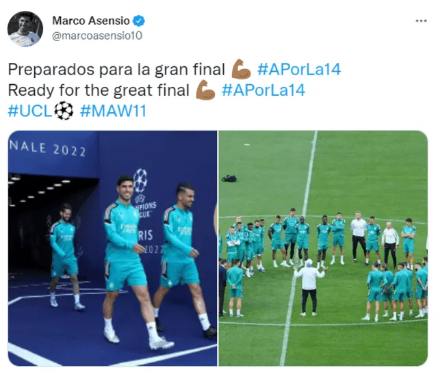 Champions League. Foto: Twitter Marco Asensio