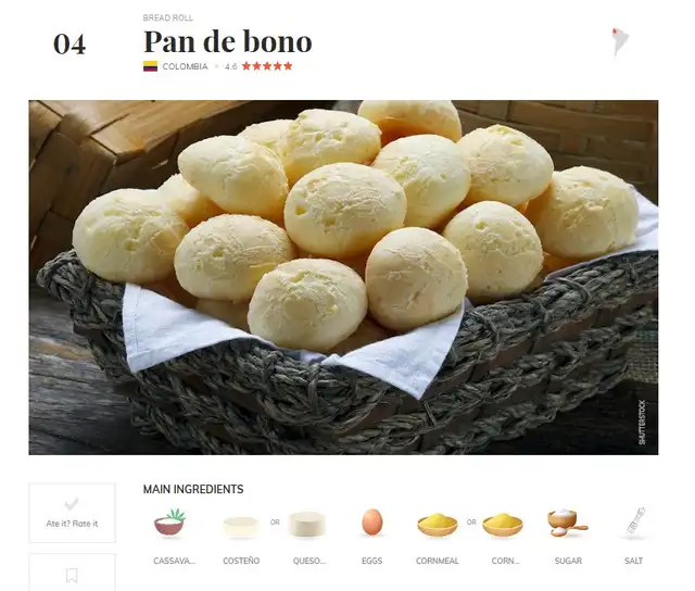 El cuarto mejor pan del mundo está en Colombia, según ranking 2025. Foto: Taste Atlas