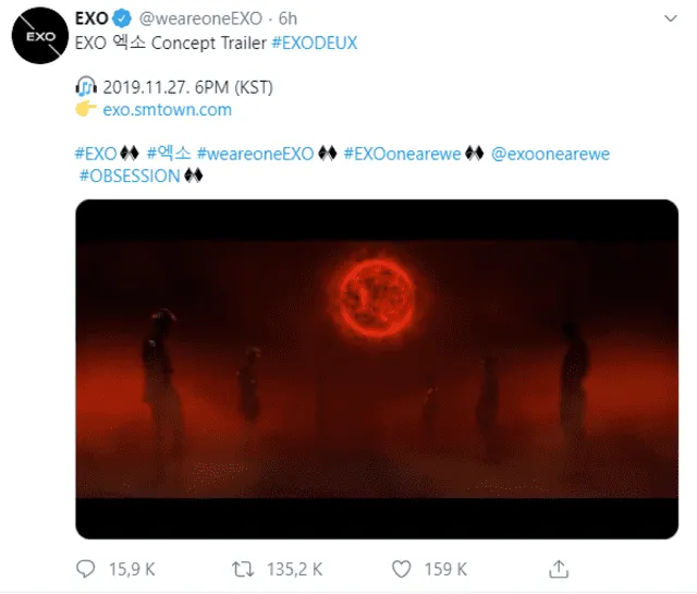 EXO reveló el teaser para su nuevo álbum "Obsession".