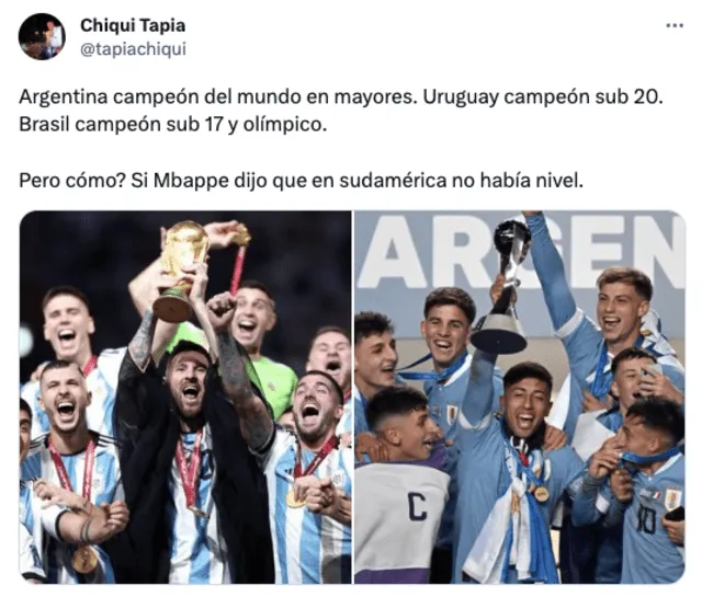 Mensaje de 'Chiqui' Tapia a Mbappé. Foto: captura de Twitter   