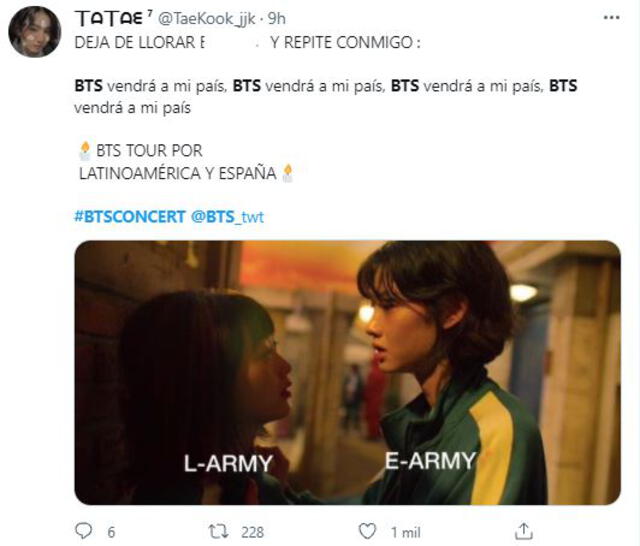 Memes por la venta de entradas de BTS. Foto: Twitter