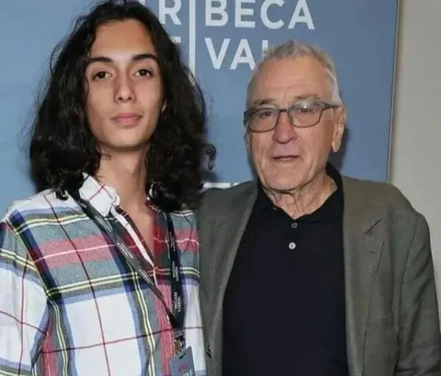 Leandro en compañía de su abuelo Robert De Niro. Foto: AFP 