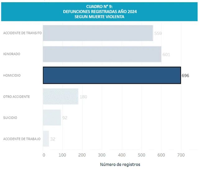 Sinadef tiene un registro de 130.434 muertes registradas en lo que va el 2024. Foto: Sinadef 