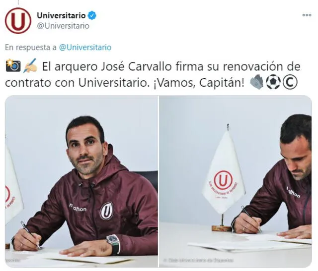 José Carvallo firma su renovación hasta el 2022