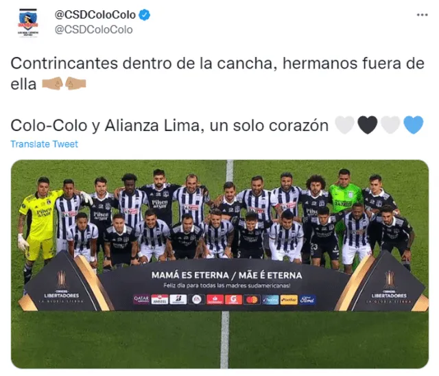 El Cacique y Alianza Lima se enfrentaron por última vez en la Copa Libertadores 2022. Foto: captura de CSD Colo Colo/X   