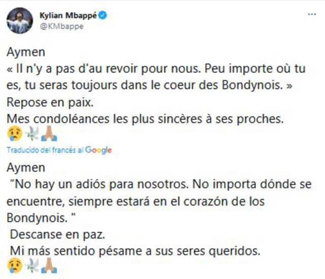 Kylian Mbappé homenajea a joven asesinado