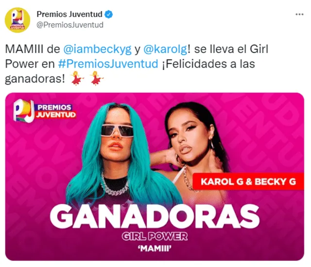 Premios Juventud Girl Power Karol G Becky G