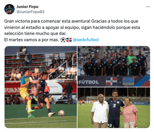 Publicación de Junior Firpo sobre el partido de Perú. <strong>Foto: captura 'X'</strong>   