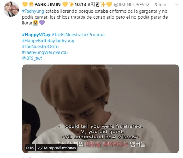 #HappyVDay también es usado por ARMY para festejar el cumpleaños de Taehyung.