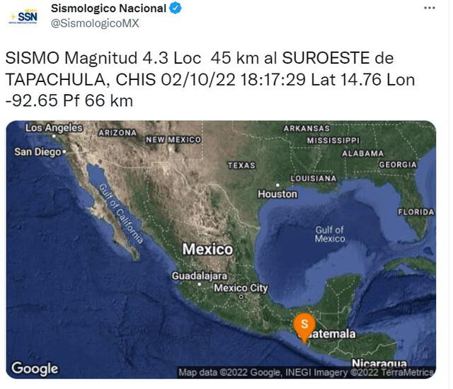 Última actualización de sismos y réplicas en México. Foto: Sismológico Nacional