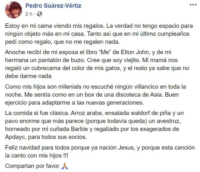 ESPECTÁCULOS Pedro Suárez Vértiz