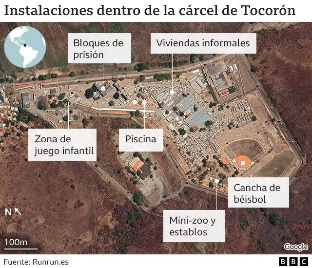  La cárcel de Tocorón por dentro. Foto: BBC   