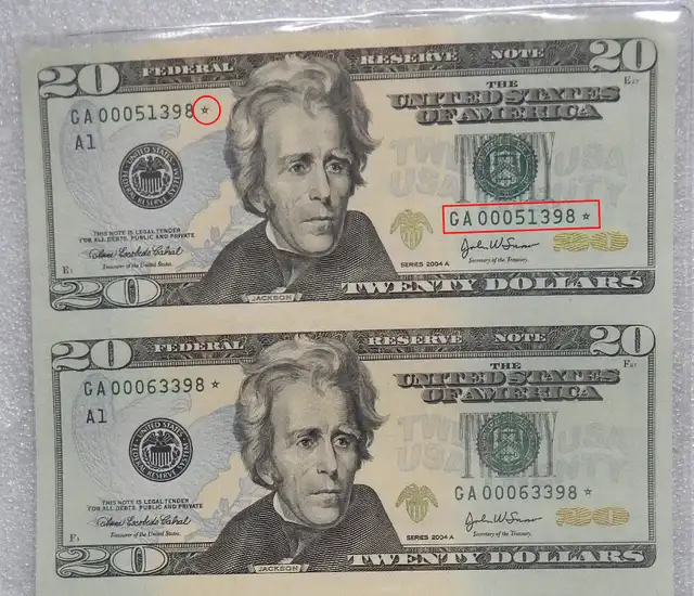 Este detalle indica que el billete fue emitido como reemplazo de otro defectuoso