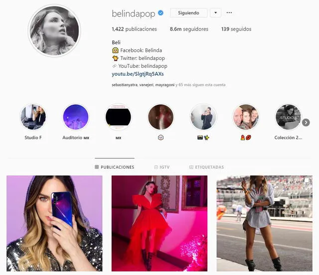 Belinda en Instagram