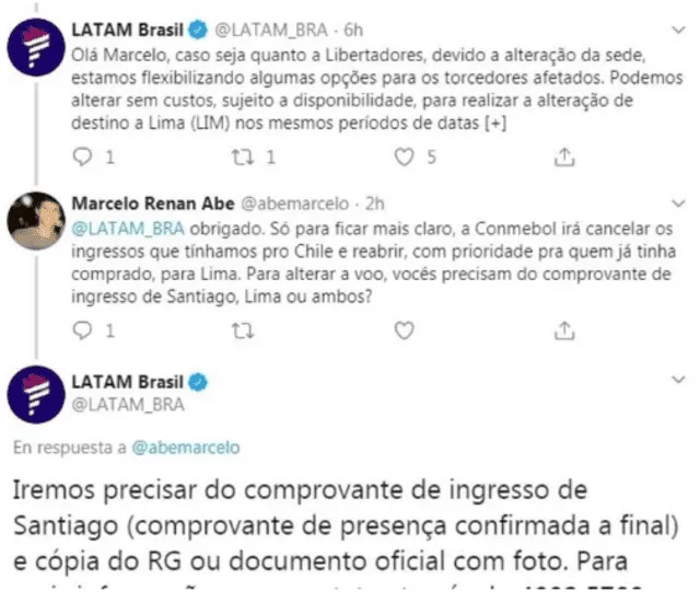 Latam Brasil responde a hinchas por pasajes - Copa Libertadores 2019