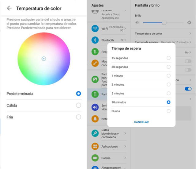 Temperatura de color de la tablet de Huawei