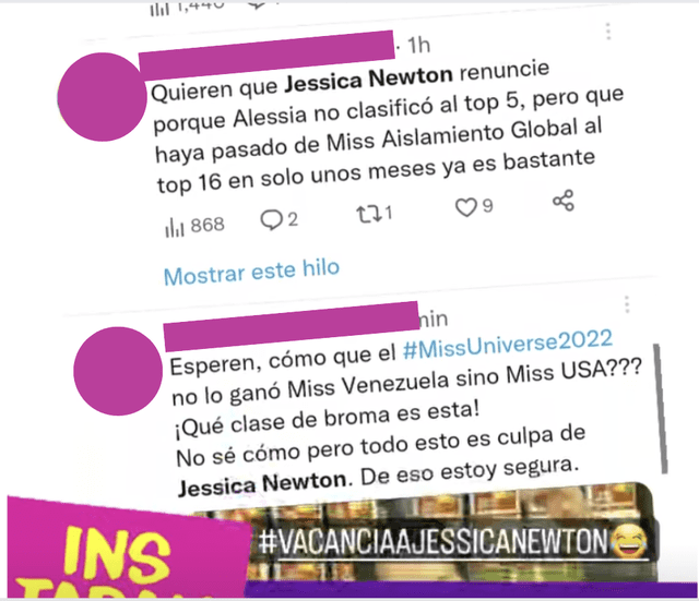 Usuarios piden el retiro de Jessica tras Miss Universo 2022: “Que Janick se quede con la organización”